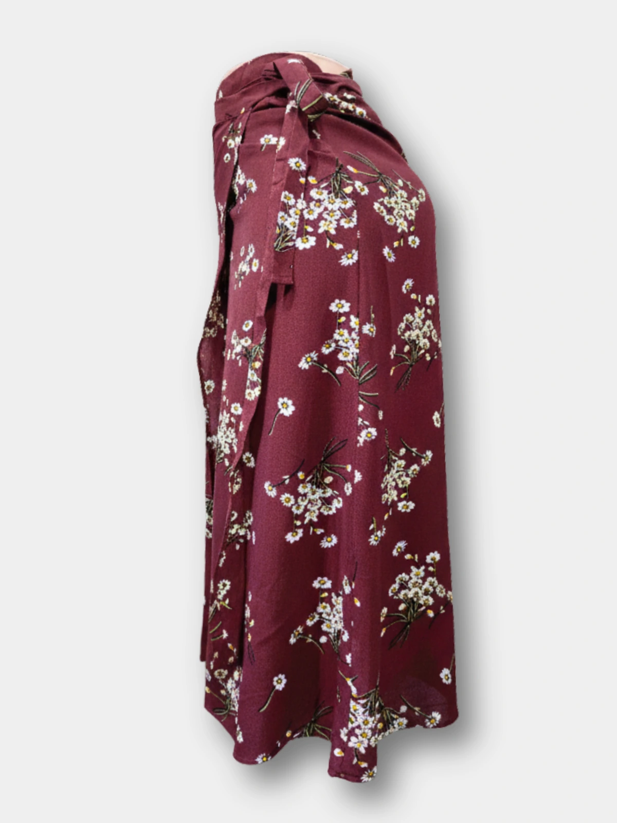 Bordeaux Floral Wrap Skirt